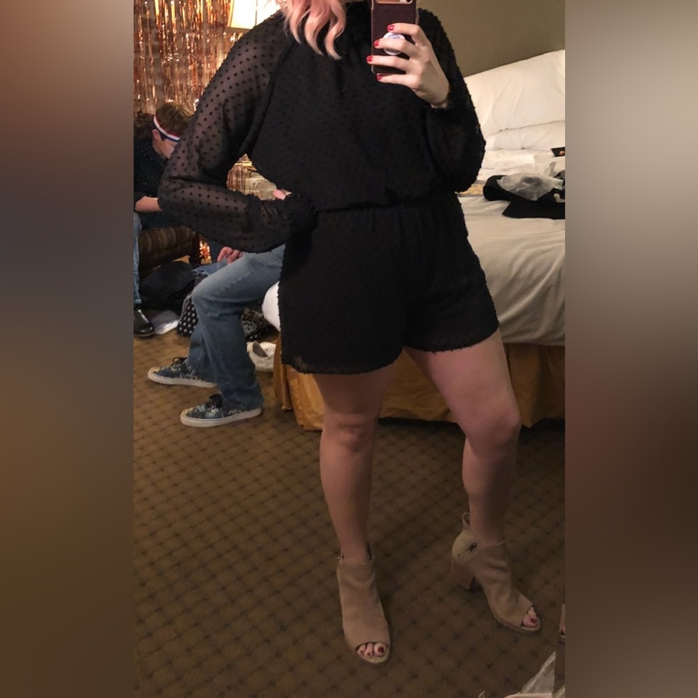 Black Sheer Long Sleeve Dress